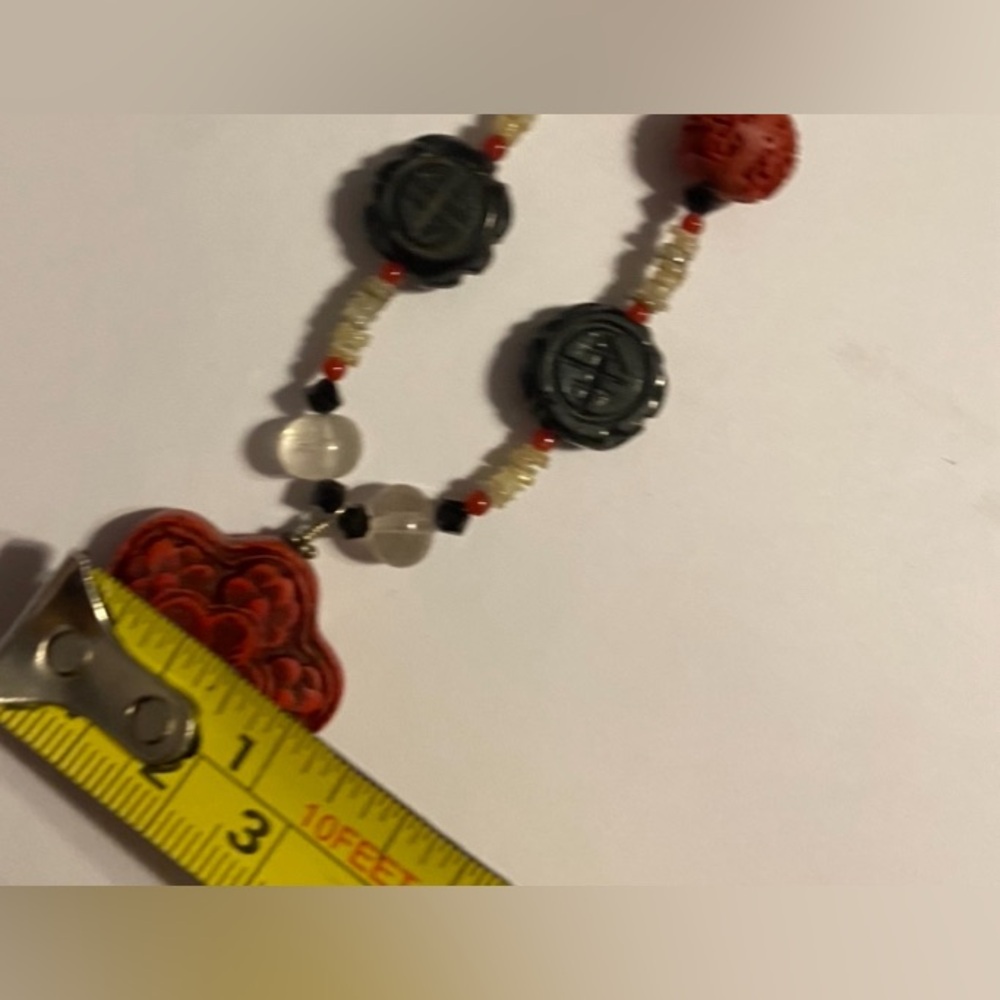 Artisan Cinnabar & More Bead Necklace #7712 ❤️🔥 - Picture 8 of 11